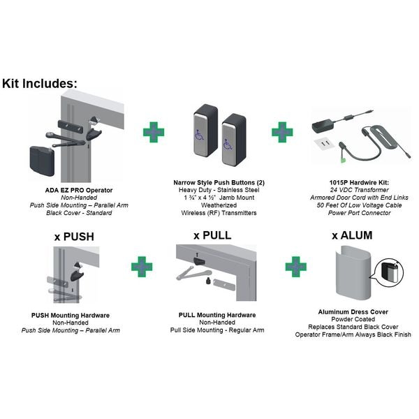 Norton Door Controls Automatic, Hydraulic, Norton 5800, Low Energy Power Operator, Heavy Duty Interior and Exterior - 5845 X NPB X 689