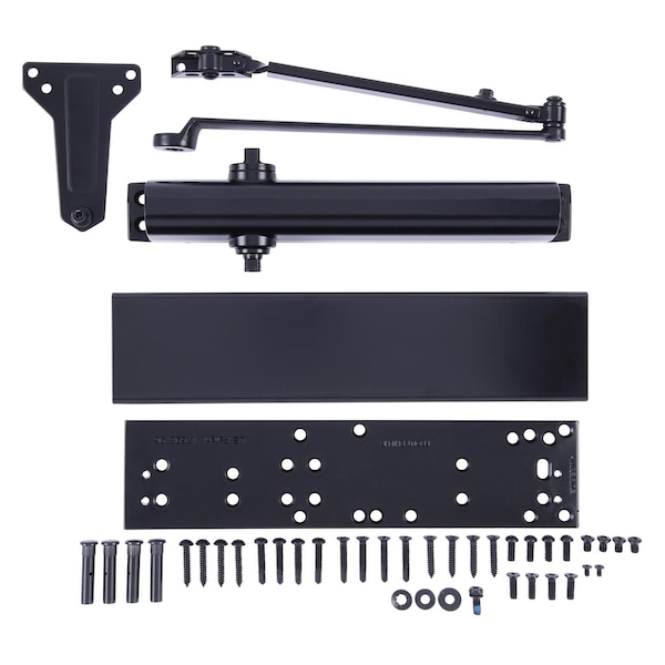 Brinks Security Brinks Commercial Matte Black Metal Hydraulic Adjustable Door Closer Grade 1 - BC4063