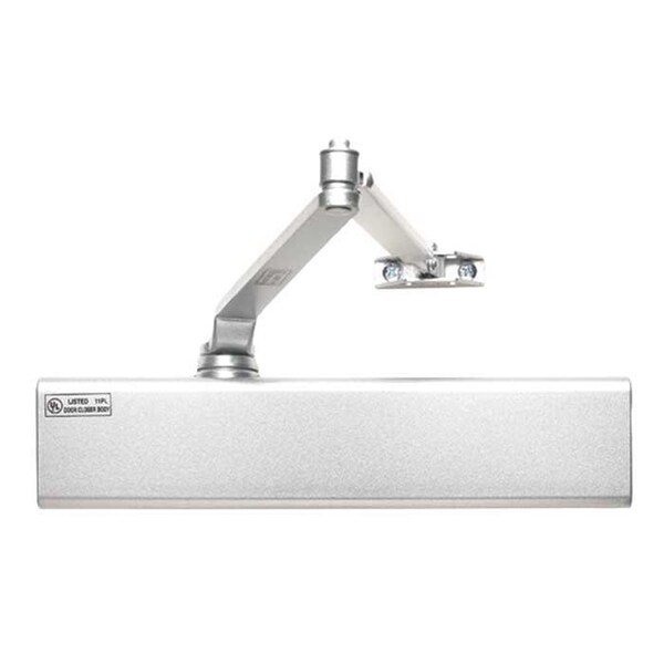 Tell Door Closer, Aluminum Painted, Regular Arm, Adjustable Size 1-6, Full Plastic Cover - DC8016-REG-AL