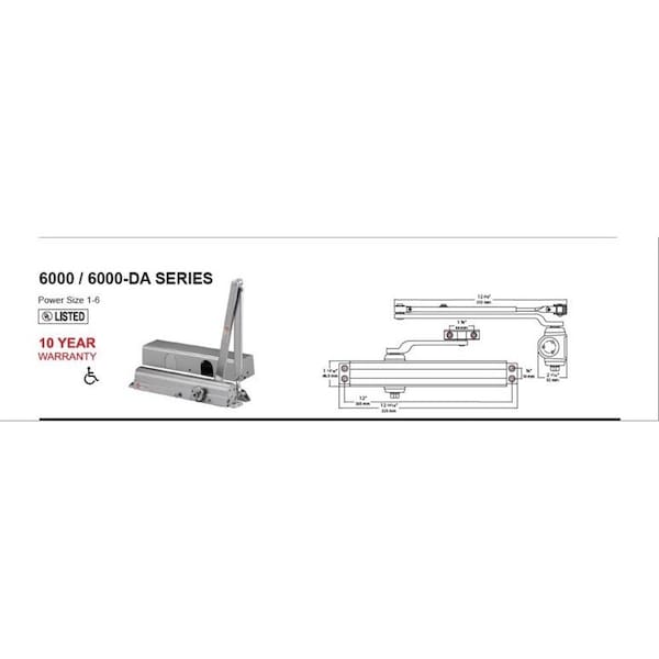 Delaney Hardware Medium Duty to Heavy-Duty Grade1 Cast Iron Body Duro Bronze Finish Commercial Door Closer - 606711