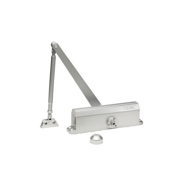 Global Door Controls Commercial Grade 1 Door Closer in Aluminum with Backcheck - Size 5 - TC205-BC-AL