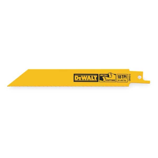 Dewalt 4" 18 TPI Straight Back Bi-Metal Reciprocating Blade (5 pack) - DW4810