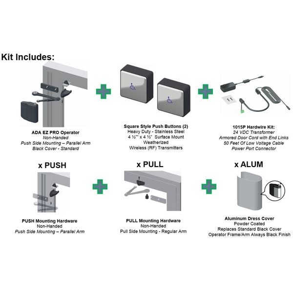 Norton Door Controls Automatic, Hydraulic, Norton 5800, Low Energy Power Operator, Heavy Duty Interior and Exterior - 5845 X SQPB X 689