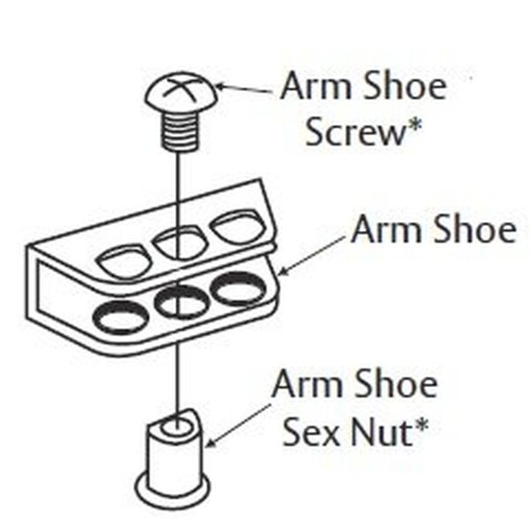 Norton Door Controls 770111689 Rod and Shoe Assembly for 1600BC; 1601; 7500; 8000; or 9300BC Aluminum - 770111689