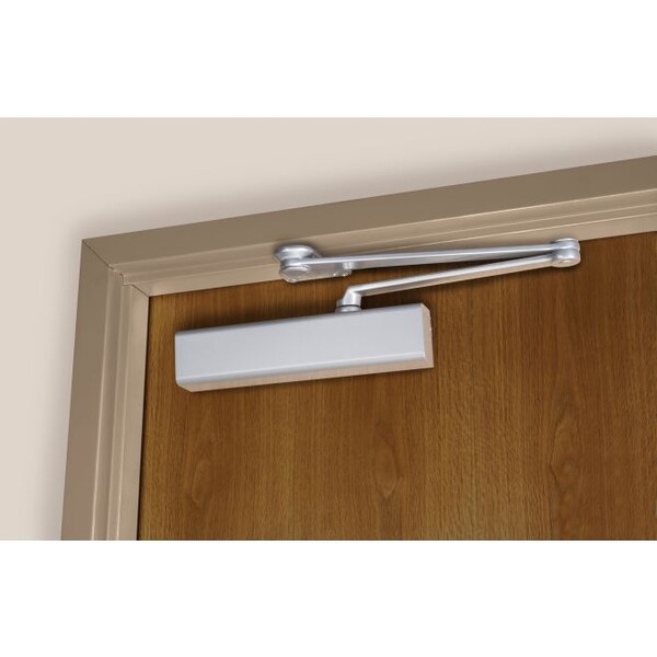 Norton Door Controls Parallel Rigid Arm Adjustable Surface Mount Door Closer with Full Cover and Sex Nuts Aluminum - PR8501689