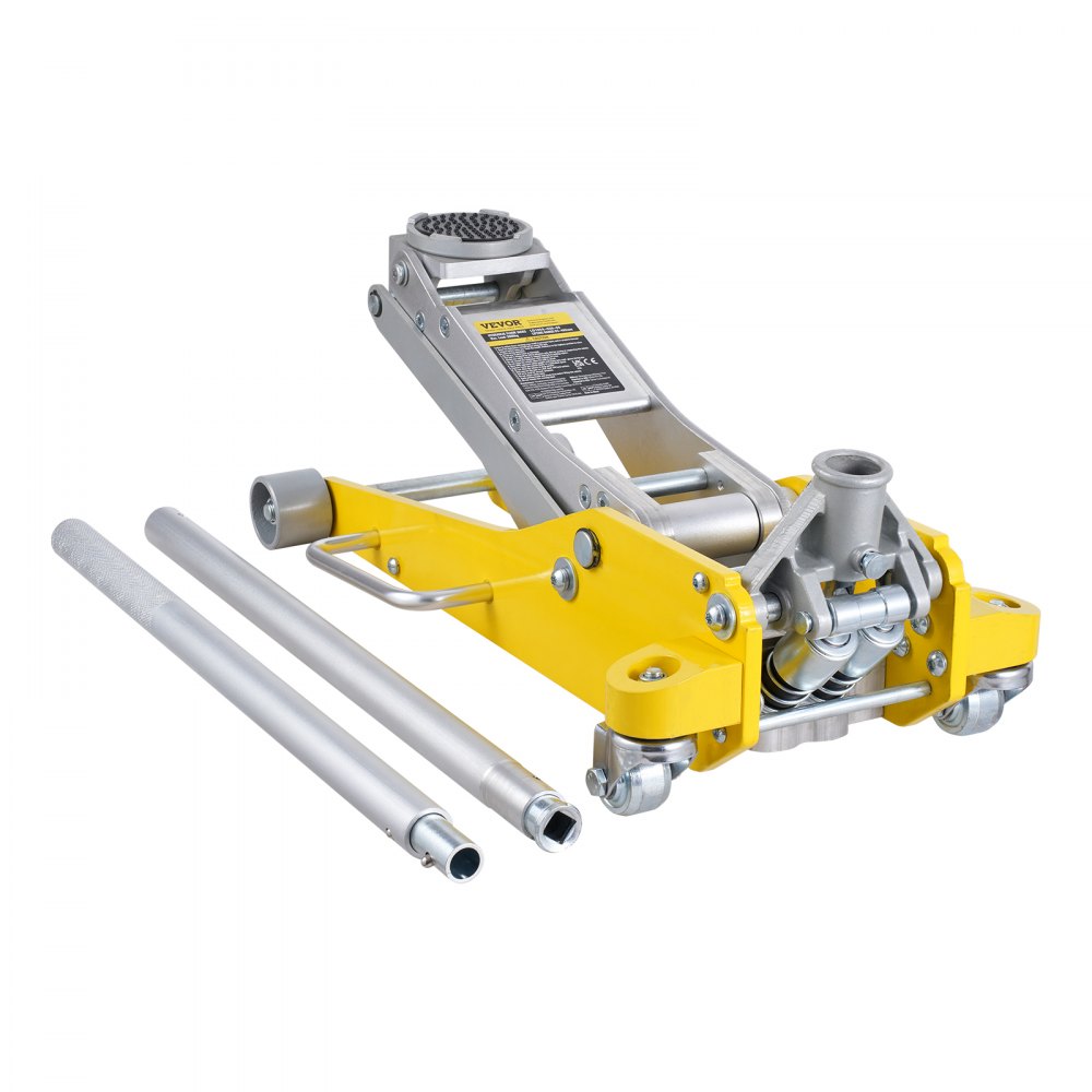 VEVOR Low Profile Floor Jack 3 Ton Heavy Duty Dual Piston Rapid Pump - WSQJDLZ3TSGBO83SDV0