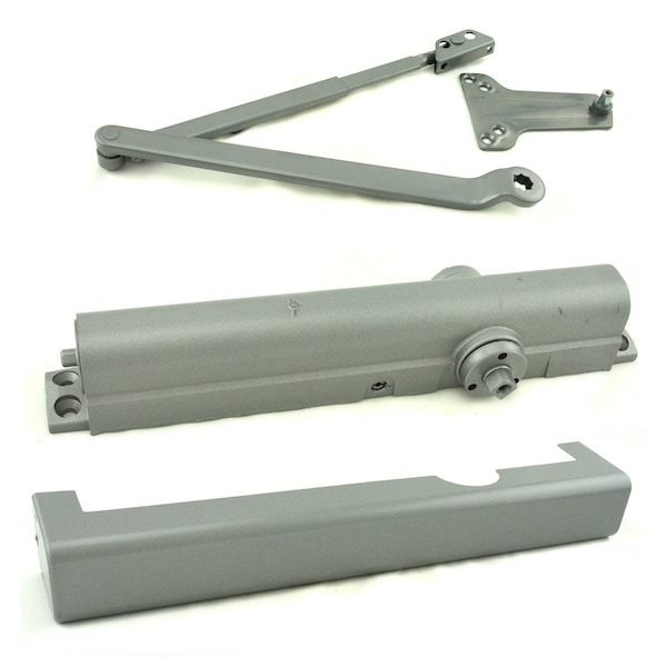 Yale Commercial Tri Mount Adjustable Surface Mount Door Closer with Slim Line Cover 689 Aluminum Finish - 3301689