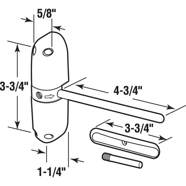 Prime-Line Safety Spring Door Closer, 4-3/4 in. Arm, UL Listed, Diecast Const - KC18US