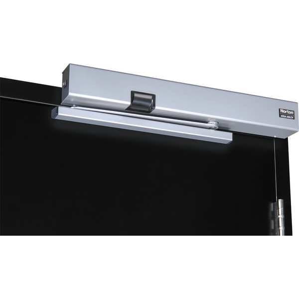 Norton Door Controls Manual, Hydraulic, Norton 7100SZ, Door Closer, Heavy Duty Interior and Exterior, Gray - 7113SZ X LH X 24VDC X 689