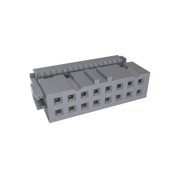Fci Board Connector, 16 Contact(S), 2 Row(S), Female, 0.1 Inch Pitch, Idc Terminal, Locking, Gray - 71600-016LF