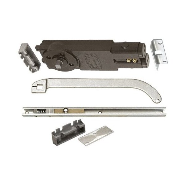 Jackson Satin Aluminum Regular Duty Spring 105DegNo Hold Open Overhead Concealed Closer W/ S Offset Slide - 21201S62801