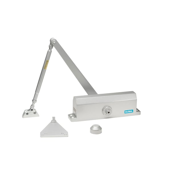 Global Door Controls Commercial Grade 3 Door Closer in Aluminum - Size 5 - TC2205-AL