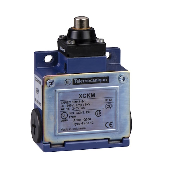 Interruptor de límite Telemecanique Sensors, Embolo, Retorno por resorte, 1NC/1NO, Ubicación del actuador: Superior - XCKM110H29