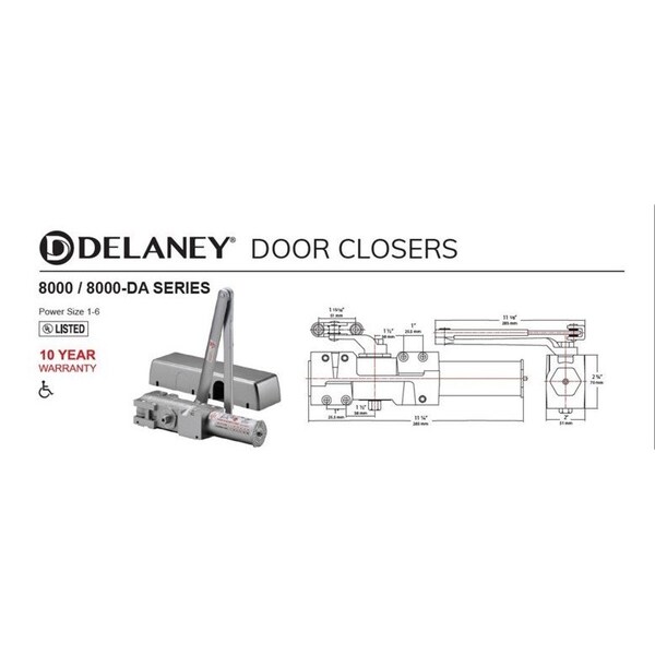 Delaney Hardware Heavy Duty Grade 1 Cast Iron Body Duro Bronze Finish Commercial Door Closer with Delay Action - 608841