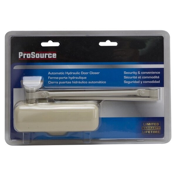 Prosource Door Closer, Non-Handed Hand, Automatic, Aluminum, Ivory, 85 lb - C101-BH-SA-IV