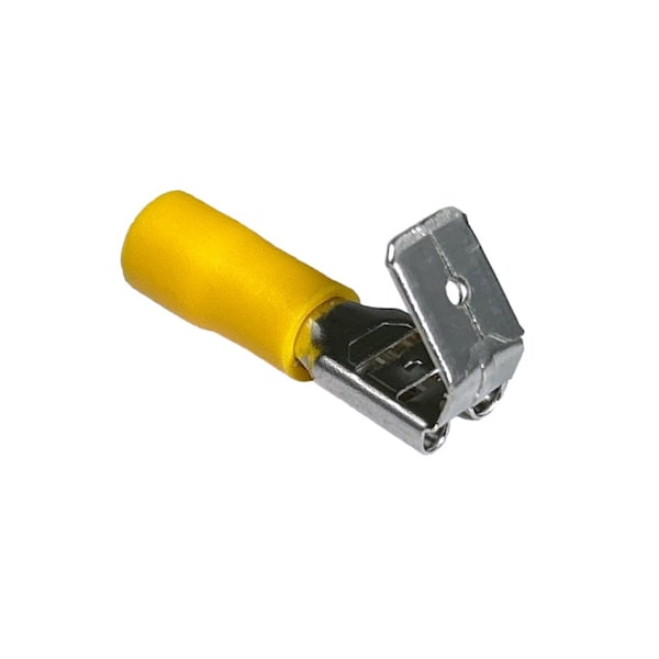 Remington Industries Piggyback Quick Connect Terminals, PVC, 10-12 AWG Wire, Yellow, 10 Pcs - HPBDD5.5-250-10