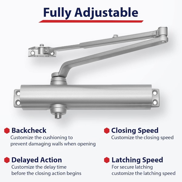 Lawrence Manual, Hydraulic, Door Closer, Heavy Duty Interior and Exterior, Aluminum - LH816-AL