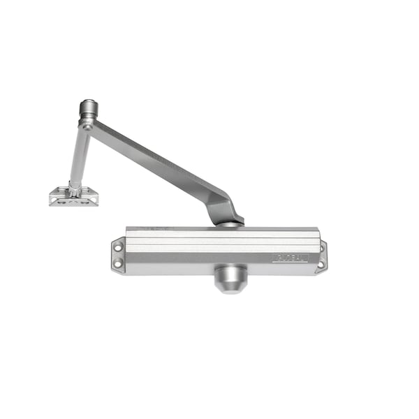 Global Door Controls Commercial Grade 1 Door Closer in Aluminum with Adjustable Spring Tension - Sizes 2-5 - TC201-AL