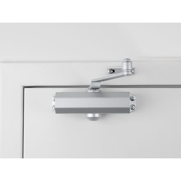 Global Door Controls Light Duty Commercial Grade 3 Door Closer with Parallel Arm Bracket in Aluminum - Size 2 - TC302-PA-AL