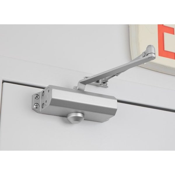 Global Door Controls Light Duty Commercial Grade 3 Door Closer with Parallel Arm Bracket in Aluminum - Size 2 - TC302-PA-AL