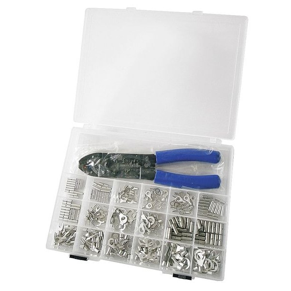 Power First Non-Insulated Wire Terminal Kit w/Tool 270 Piece - 24C973