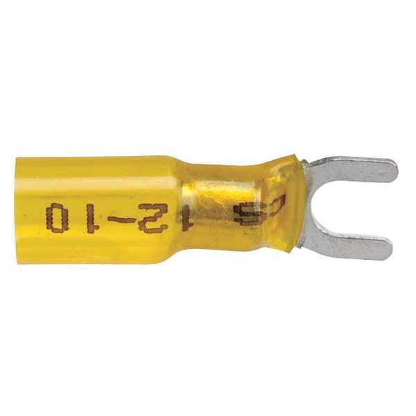 Velvac 16-14 AWG Heat-Shrink Fork Terminal #10 Stud PK10 - 37324