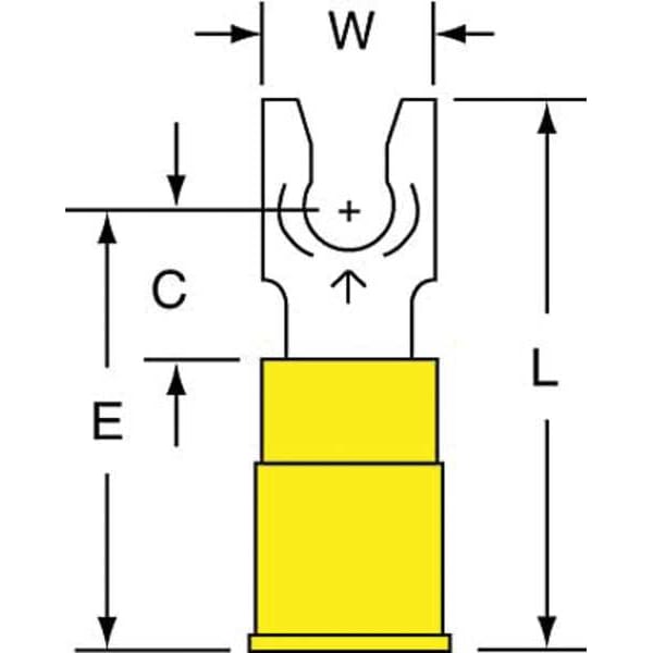 3M 12-10 AWG Nylon Locking Fork Terminal #8 Stud PK500 - MNG10-8FLK