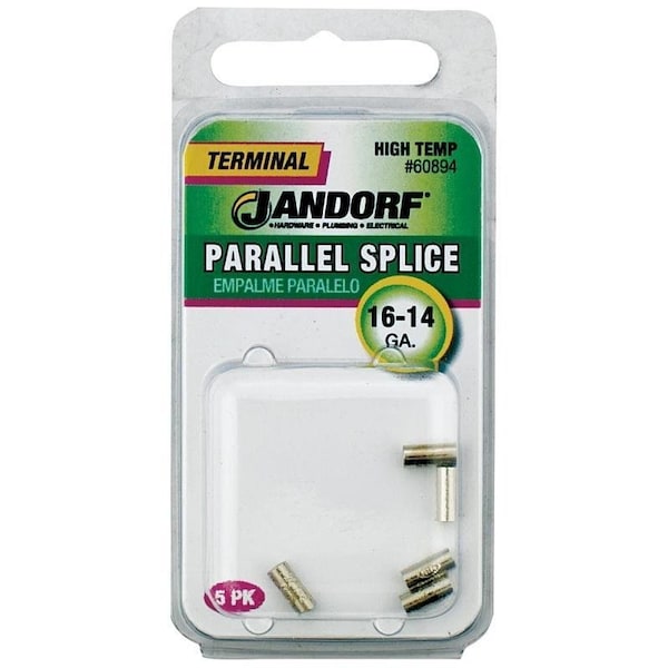 Jandorf Butt Splice Connector, 16 to 14 AWG Wire, 5PK - 60894