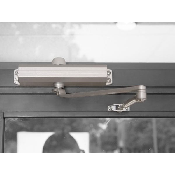 Global Door Controls Commercial Grade 1 Door Closer in Aluminum with Backcheck - Size 4 - TC204-BC-AL