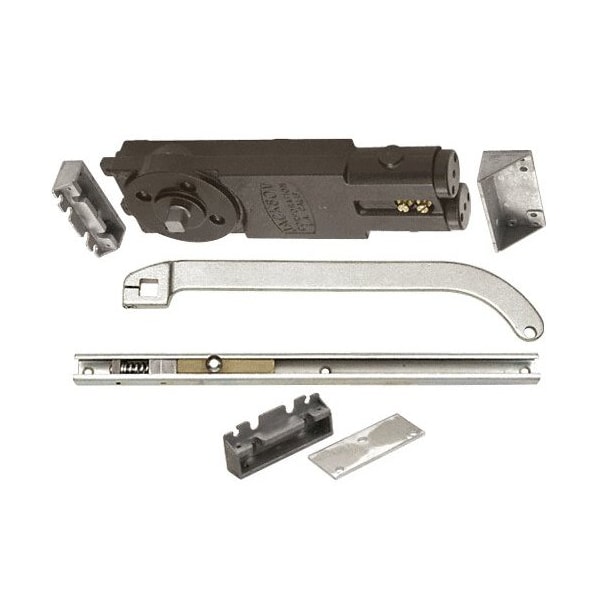 Jackson Satin Aluminum Regular Duty Spring 105DegNo Hold Open Overhead Concealed Closer W/ 'U' Offset Slide - 21201U62801