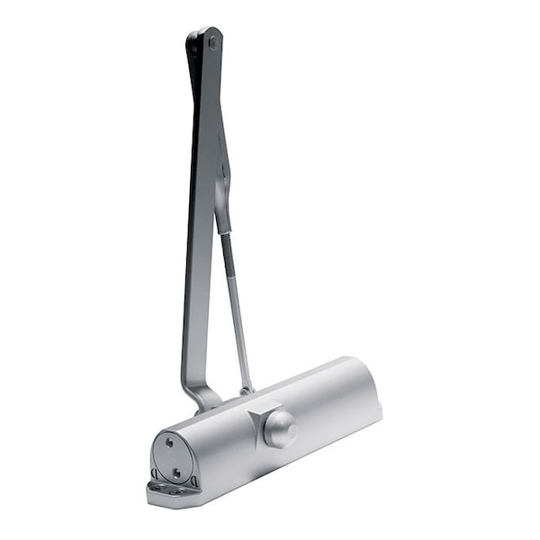 Dorma Door Closer, Aluminum Painted, Round Arm Secure Non-Hold Open Arm, Size 5,  - 7305-A08P-TPK86-689