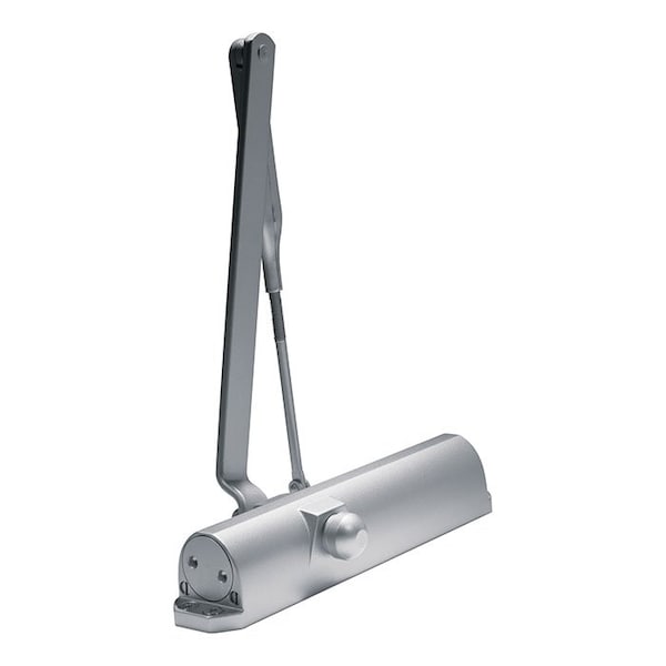 Dorma Door Closer, Aluminum Painted, Round Arm Non-Hold Open Arm, Adjustable Size 1-4,  - 7414-ARP-SNB1-689