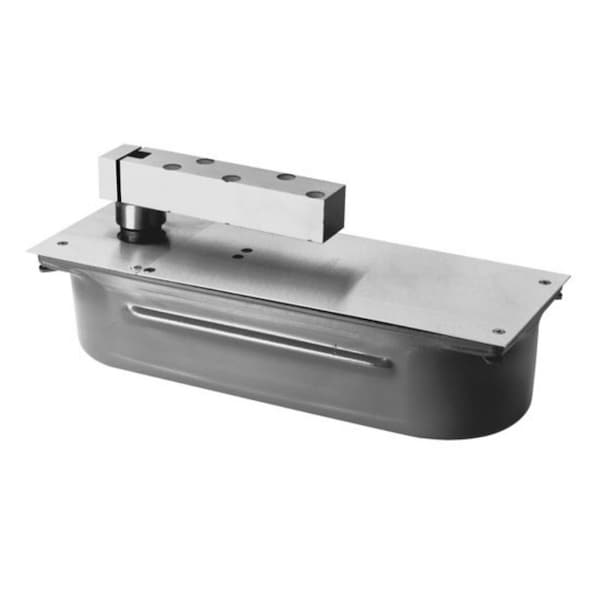 Rixson H4090AUS26DLH Left Hand Heavy Duty Hold Open Floor Closer 90 Degree Opening Satin Chrome - H4090AUS26DLH