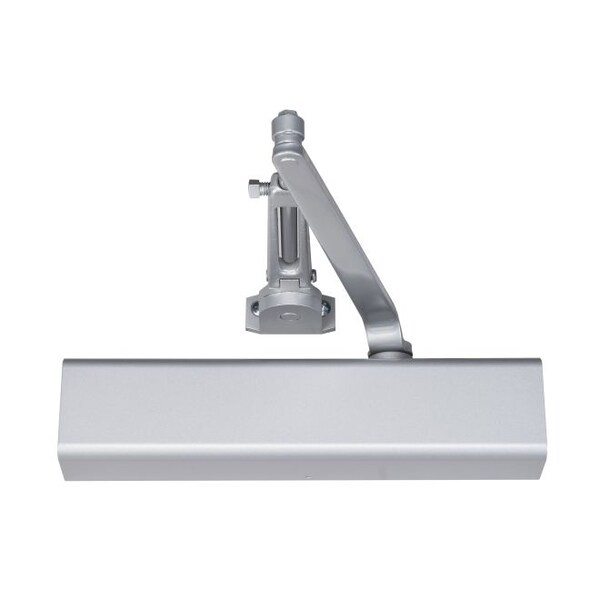 Norton Door Controls 8501H689 Adjustable Hold Open Surface Mount Door Closer with Full Cover and Sex Nuts Aluminum - 8501H689