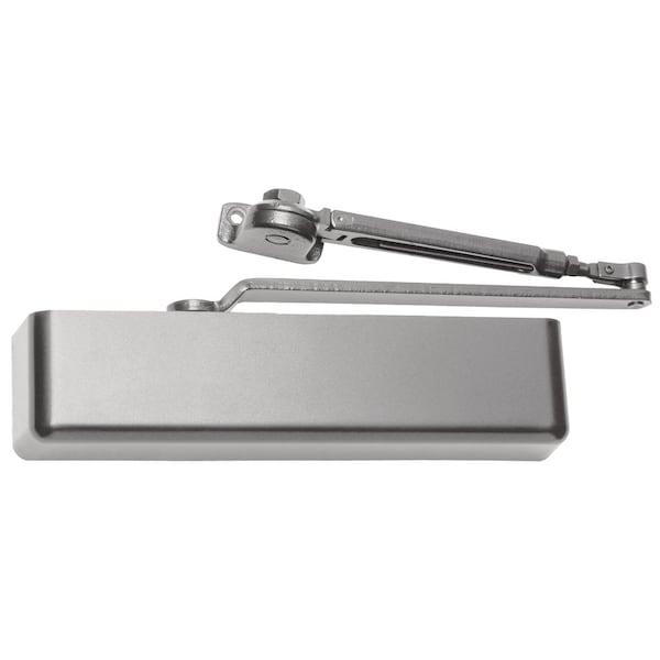 Falcon SC80 Series Medium Duty Closer, Hold Open, Attached PA Bracket, SLIM Cover, Aluminum Painted - SC81A HWPA AL