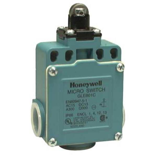 Interruptor de límite Honeywell, émbolo, rodillo, 2NC/2NO, 10A @ 300V CA, Ubicación del actuador: Superior - GLEA24C