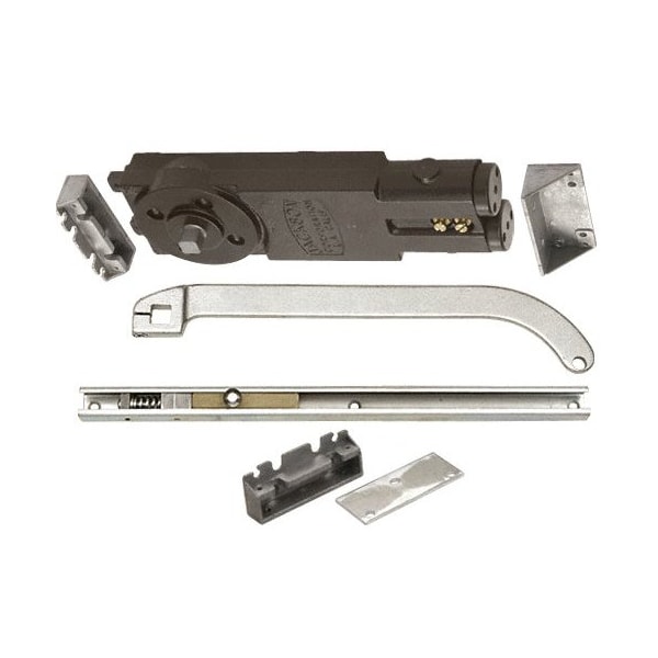 Jackson Satin Aluminum Regular Duty Spring 90DegHold Open Overhead Concealed Closer W/ 'U' Offset Slide-Arm - 21201U62804