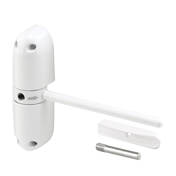 Prime-Line Safety Spring Door Closer, 4-3/4 in. Arm, UL Listed, Diecast, White Single Pack - KC11US