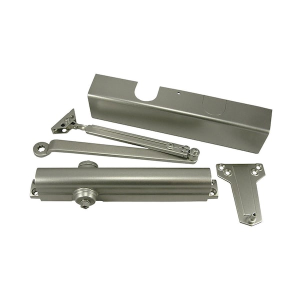 Design Hardware Door Closer, Aluminum Painted, Regular Arm, Adjustable Size 1-6, Full Plastic Cover - DH-316-AL