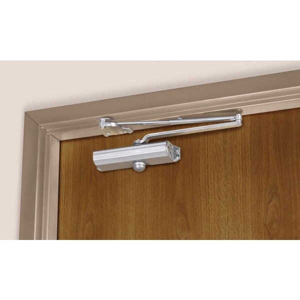Norton Door Controls 1601P689 Adjustable Medium Duty Surface Mounted Door Closer with Sex Nuts and Cover Aluminum - 1601P689
