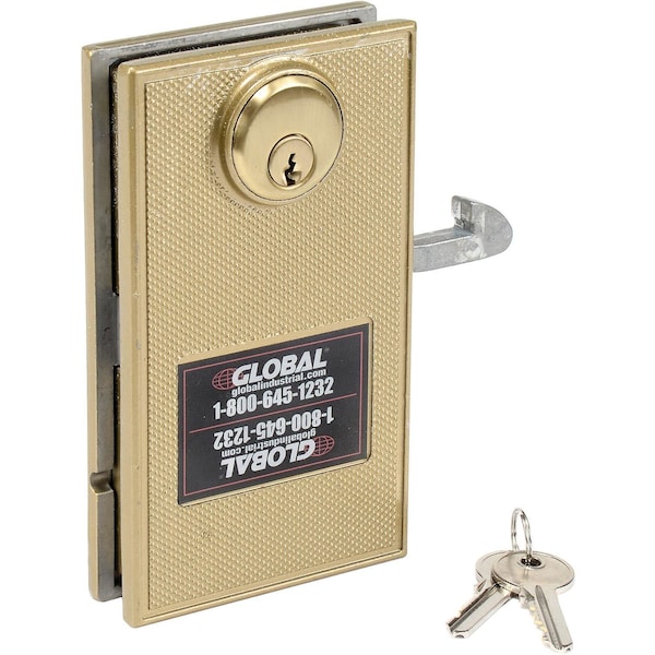 Global Industrial Replacement Mortise Door Lock With 2 Keys for Sliding Doors - 603CP138