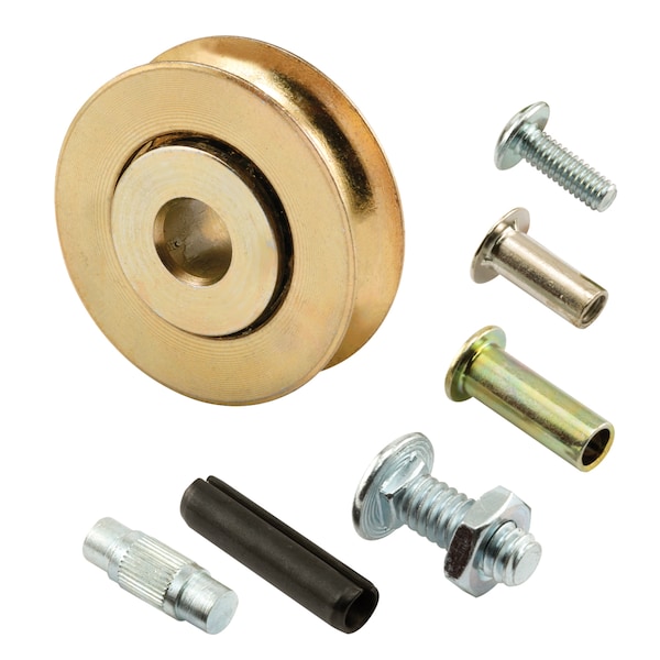 Prime-Line Steel Patio Sliding Door Roller Kit, 1-1/8 in. Concave Roller, Yellow Zinc 2 Pack - D 1795