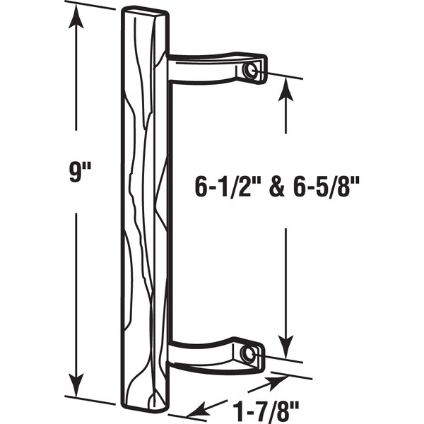 Prime-Line Sliding Glass Door Pull Handle, 6-1/2 in. - 6-5/8 in. Hole Centers - C 1190
