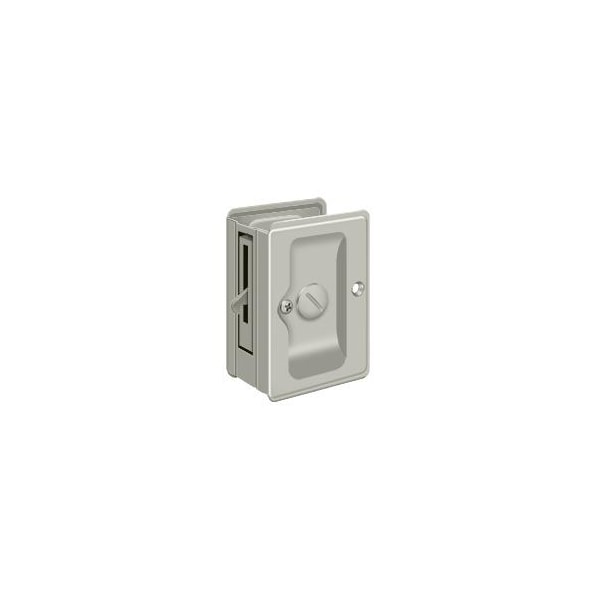 Deltana Heavy Duty Pocket Lock, Adj, 3-1/4" X 2 1/4" Privacy Satin Nickel - SDLA325U15