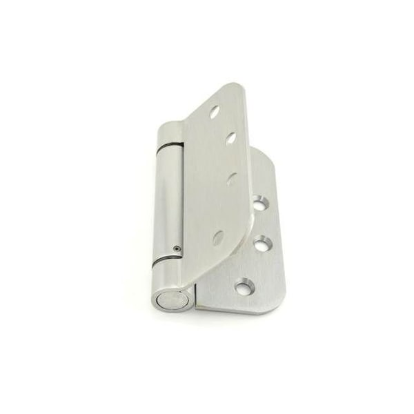 Best Hinges 4in x 4in 5/8in Radius Standard Weight Spring Hinge # 422206 Satin Chrome Finish - RD2068R426D