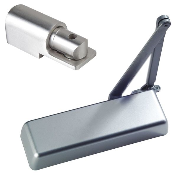 Pdq Manual, Hydraulic, PDQ 5501, Full Cover Commercial Closer, Heavy Duty Interior and Exterior, Gray - 5501 BC SCS 689