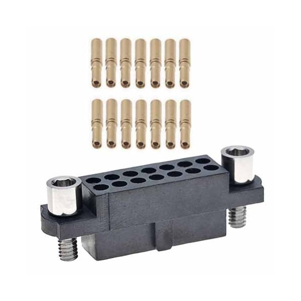 Harwin Board Connector, 20 Contact(S), 2 Row(S), Female, 0.079 Inch Pitch, Crimp Terminal, M2X0.4, Black - M80-4812005