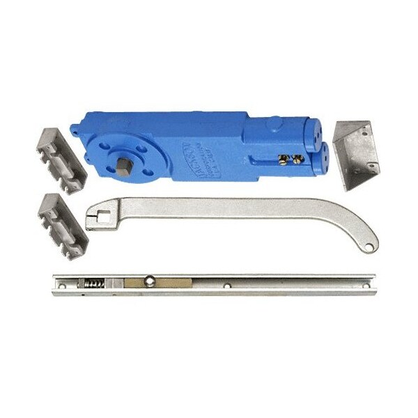 Jackson Aluminum Adjustable Spring Power Multi Size 90DegHold Open Overhead Concealed Closer W/ U-Offset Sl - 21201U62820