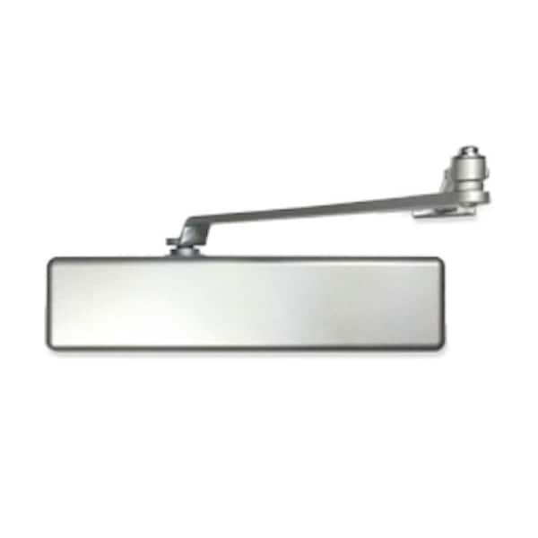 International Door Closers Surface Door Closer, 1-6 Adjustable Spring Power, Adjustable Back Check, Delayed Action, Aluminum F - 9001-P-AL