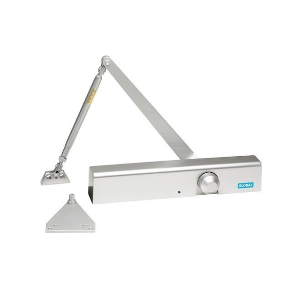 Global Door Controls Commercial ADA Grade 1 Slim Line Door Closer in Aluminum - Sizes 1-4 - TC411-AL